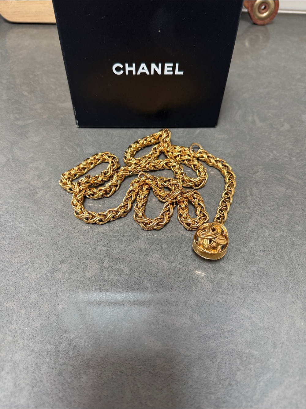CHANEL CC 24K Gold Plated Chunky Chain Belt 94P